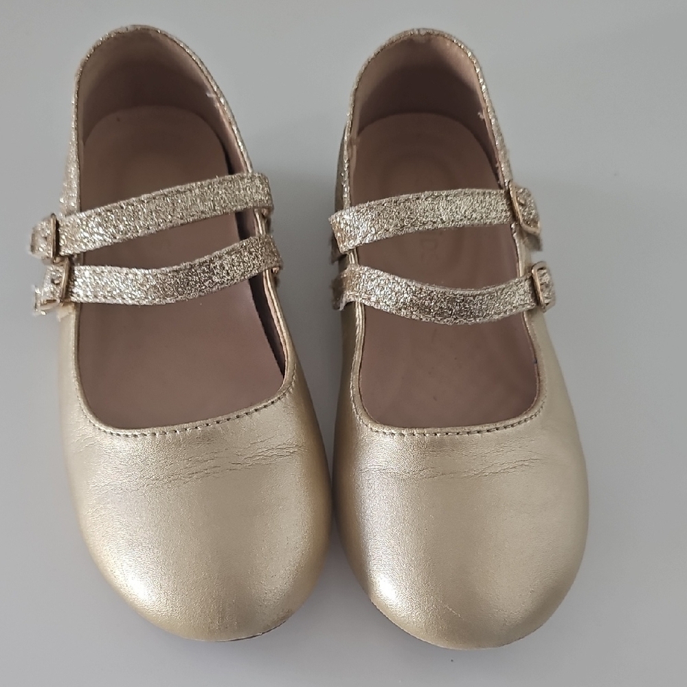 Gold Metallic Mary Jane Dress Shoes